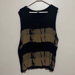 Forever 21 Black and Tan Tie-Dye Tank Top